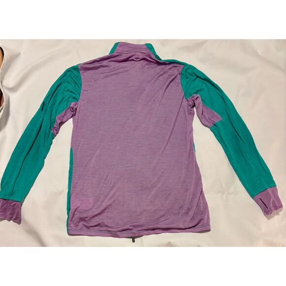 EUC Icebreaker ZoneKnit Colorblock Merino Wool Jacket, Turq/Purple, Sz M - Picture 5 of 11